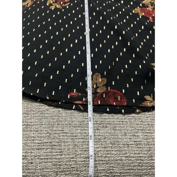 Simply Vera Wang Women Size XXL Fairy Grunge Black Floral Red Rose Top Boho Vamp - Picture 9 of 9